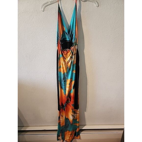 Vintage Y2K Lipstick Floral Halter Dress Medium 90’s Tropical Summer Small - Picture 4 of 6